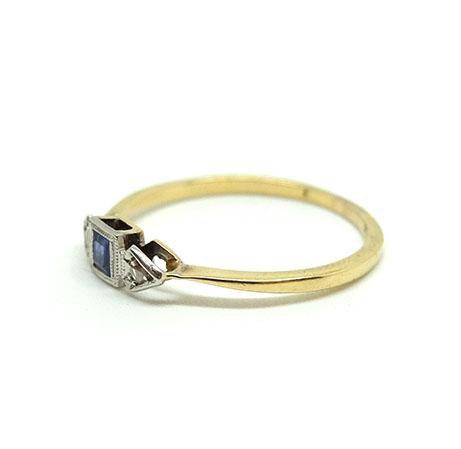 Antique Art Deco Sapphire & Diamond 18ct Gold Ring