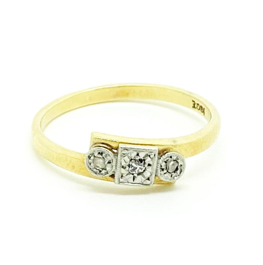 ART DECO Ring Art Deco 18ct Gold Diamond Ring