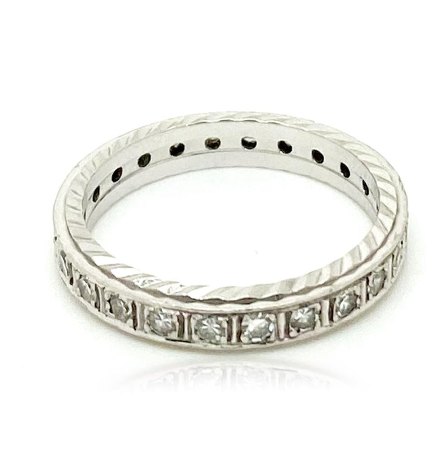 ART DECO Ring Art Deco 18ct White Gold Diamond Eternity Infinity Ring