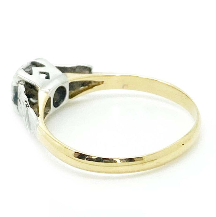 ART DECO Ring Art Deco 1920s 18ct Gold Platinum Diamond Ring Mayveda Jewellery