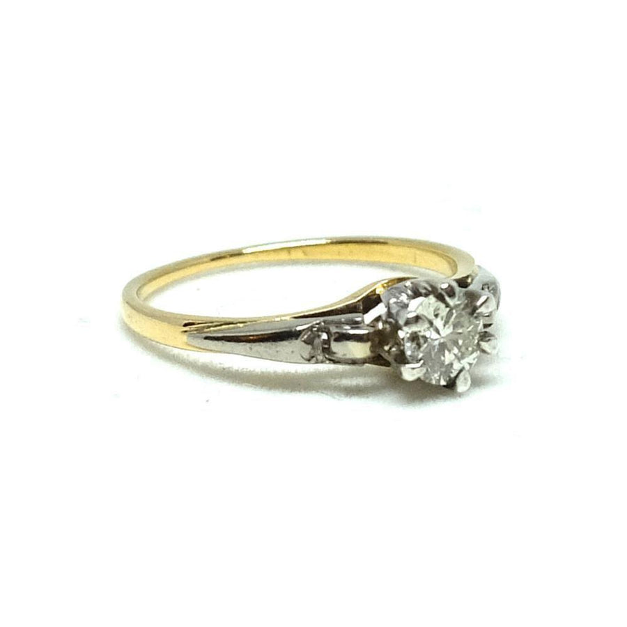 Art Deco 1920s White & Yellow Gold Diamond Ring