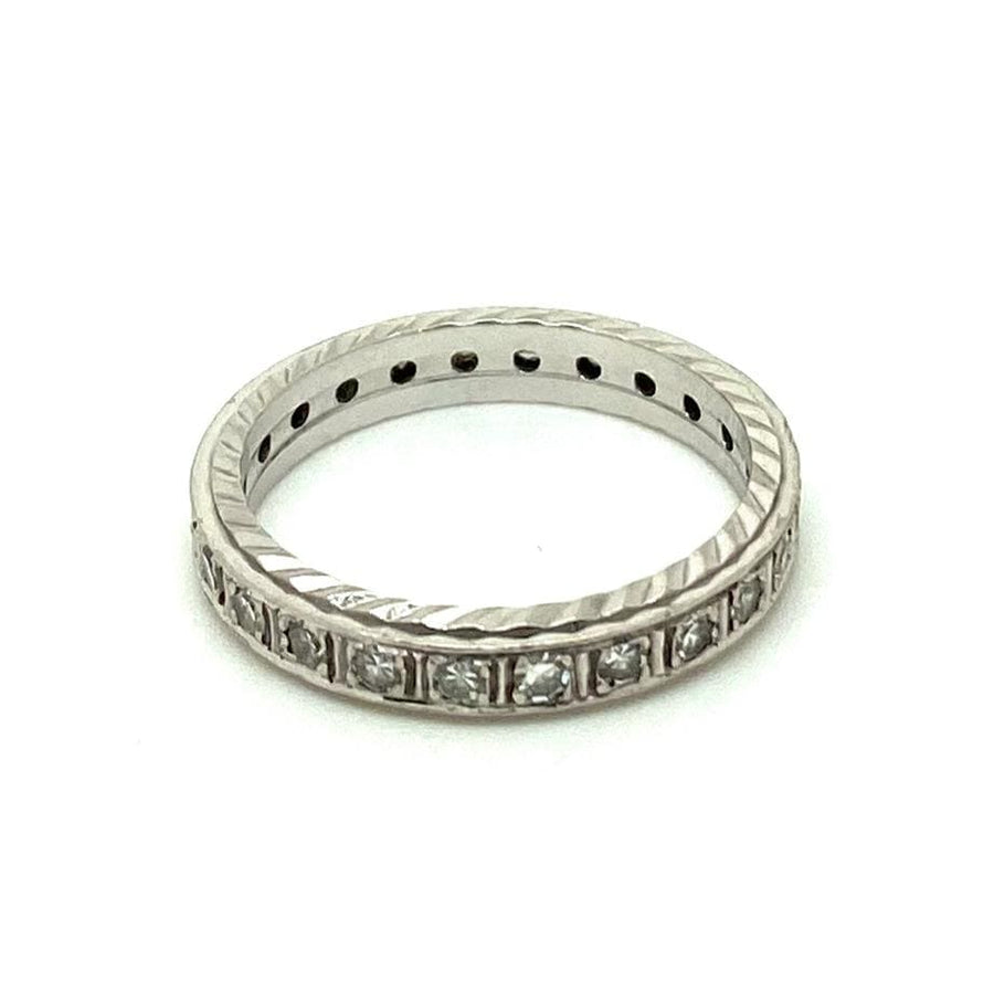 Art Deco 18ct White Gold Diamond Eternity Infinity Ring