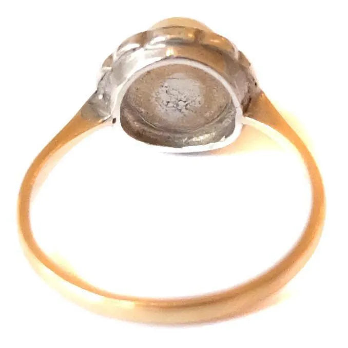 Vintage Art Deco Silver Pearl Gold Ring - Mayveda Jewelry