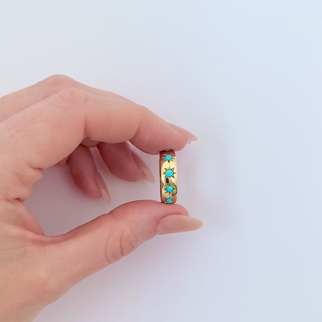 Ada Five-Stone Star-Set Gypsy 18K Yellow Gold Gemstone Ring, video