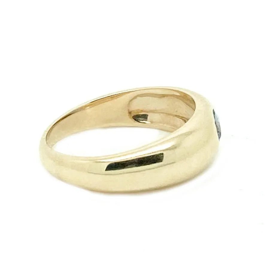 Blue Sapphire 9ct Gold Dome Ring, view 4