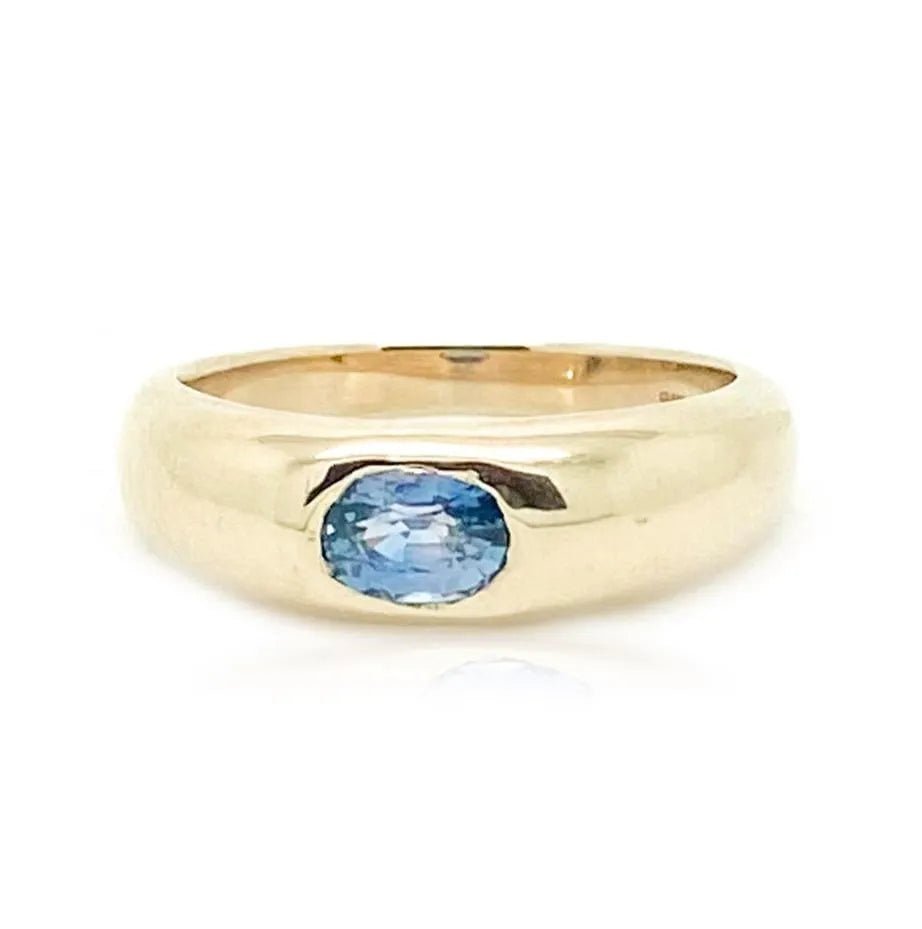 Blue Sapphire 9ct Gold Dome Ring
