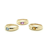 Blue Sapphire 9ct Gold Dome Ring