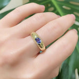 Blue Sapphire 9ct Gold Dome Ring