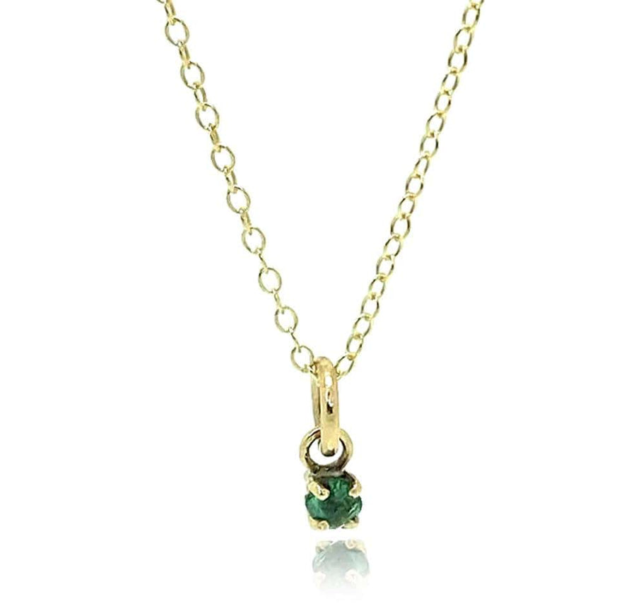 BY MAYVEDA Necklace Antique Victorian Emerald 9ct Gold Necklace