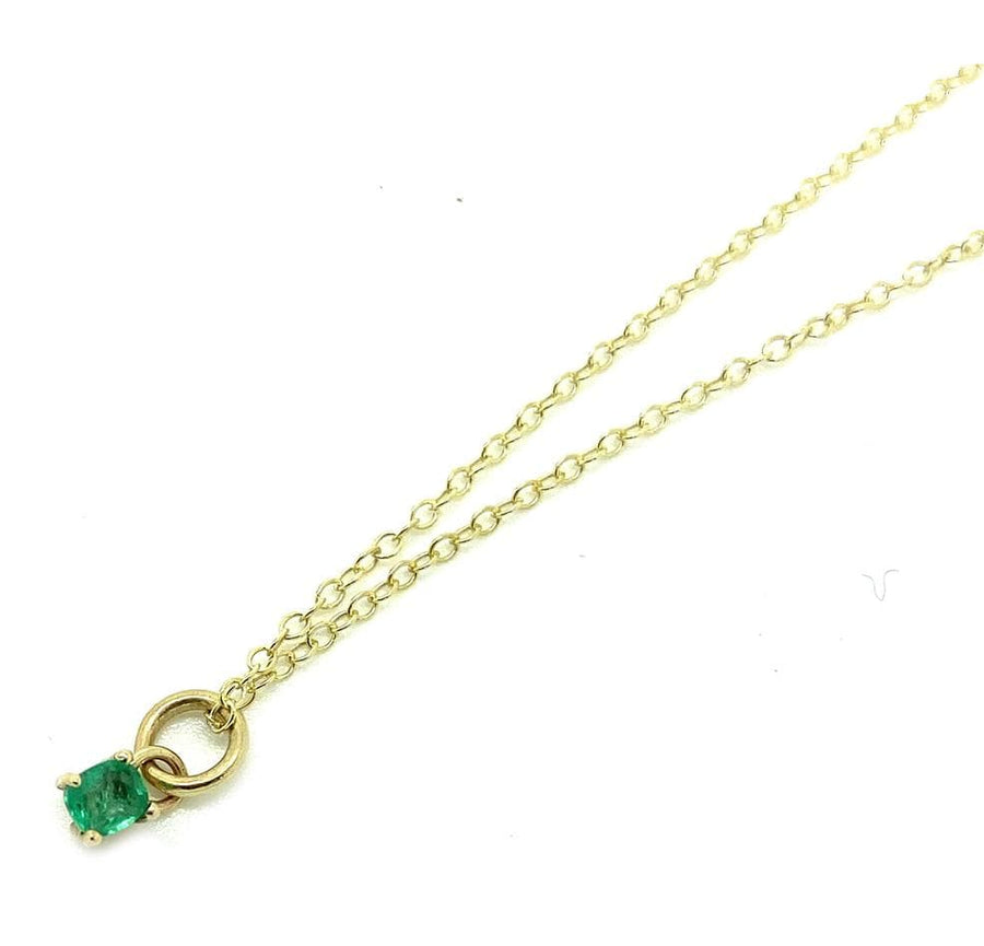 BY MAYVEDA Necklace Antique Victorian Emerald 9ct Gold Necklace