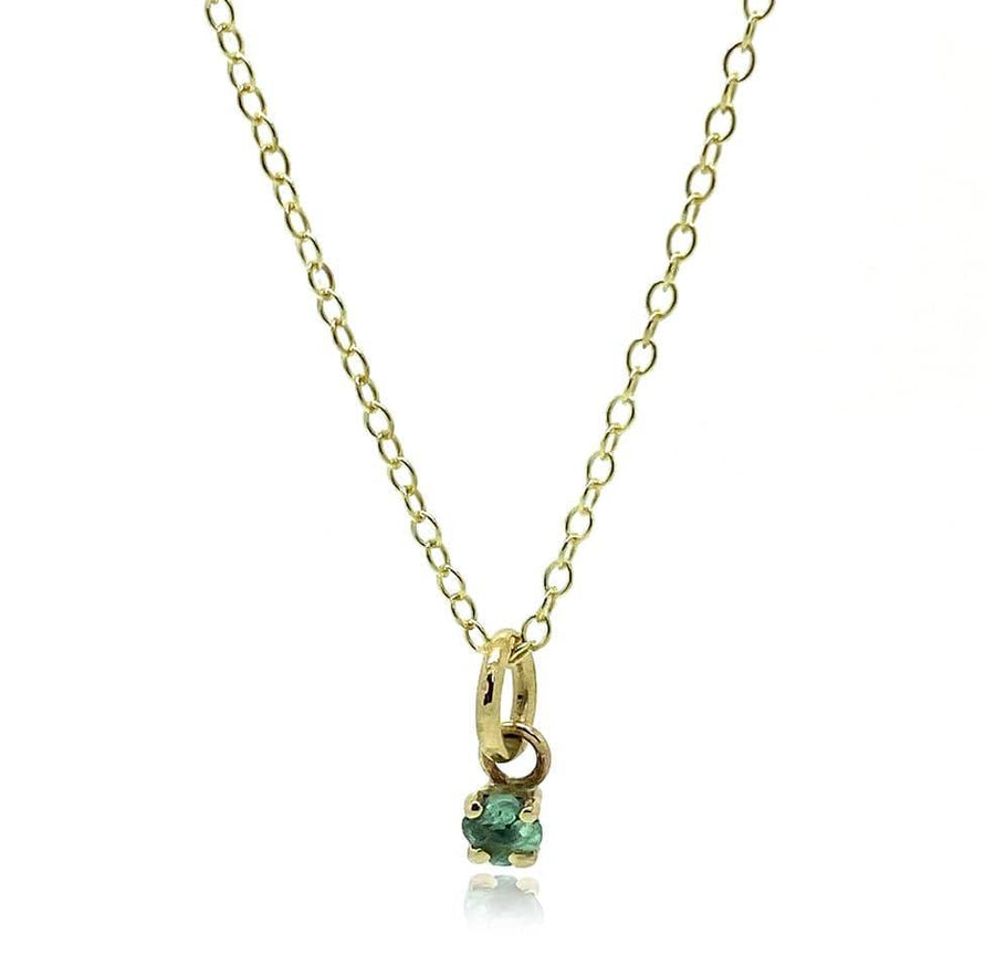 BY MAYVEDA Necklace Antique Victorian Pale Emerald 9ct Gold Necklace