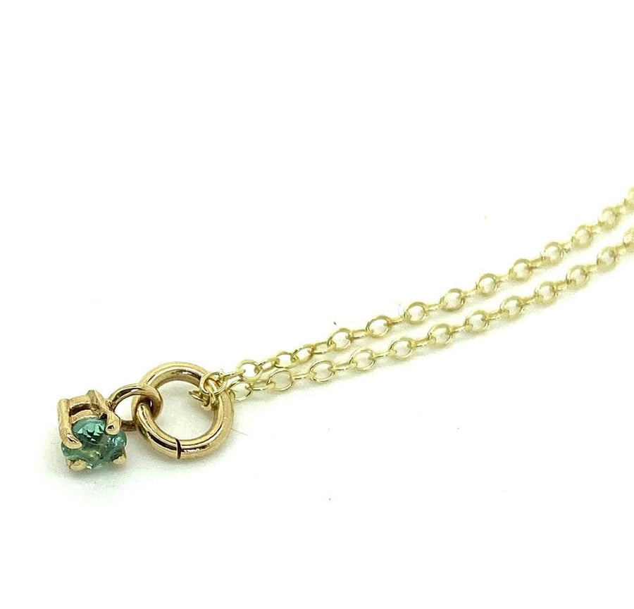 BY MAYVEDA Necklace Antique Victorian Pale Emerald 9ct Gold Necklace