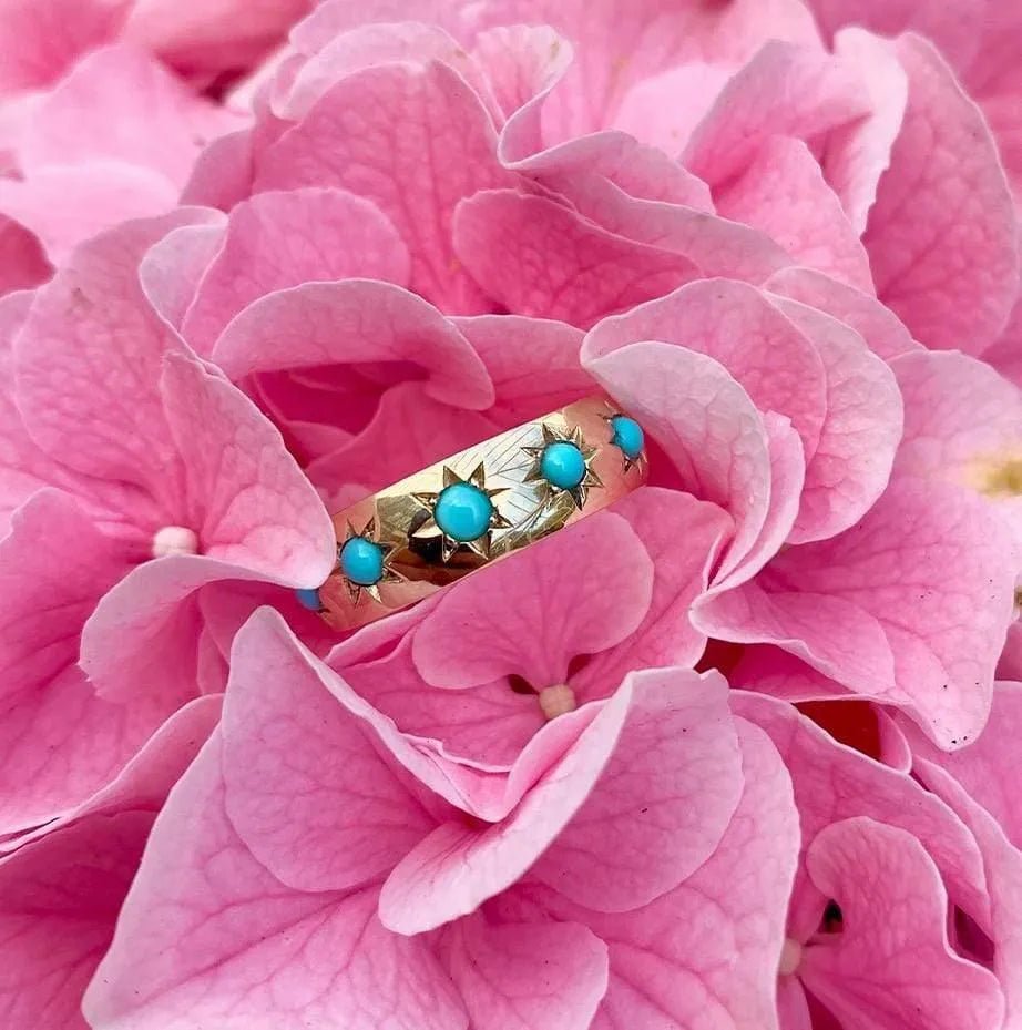 Ada Five-Stone Star-Set Gypsy 18K Yellow Gold Gemstone Ring, view 10