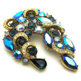 Designer Vintage 'Sphinx' 1960s Aurora Borealis Blue Brooch