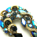 Designer Vintage 'Sphinx' 1960s Aurora Borealis Blue Brooch