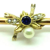 Edwardian 9ct Gold Pearl Bee Antique Brooch