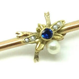 Edwardian 9ct Gold Pearl Bee Antique Brooch