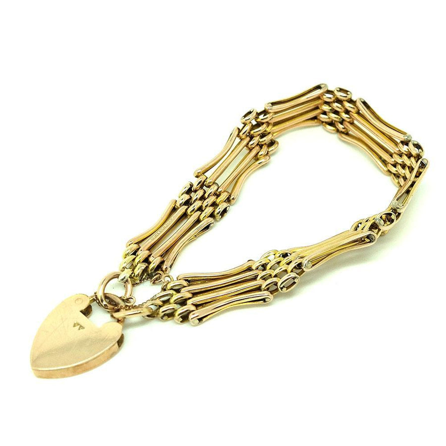 Antique Edwardian English 9ct Gold Chain Bracelet