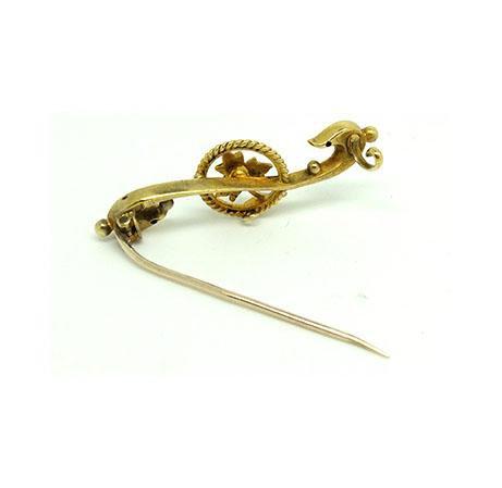 Antique Edwardian 15ct Gold Seed Pearl Brooch