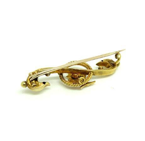 Antique Edwardian 15ct Gold Seed Pearl Brooch