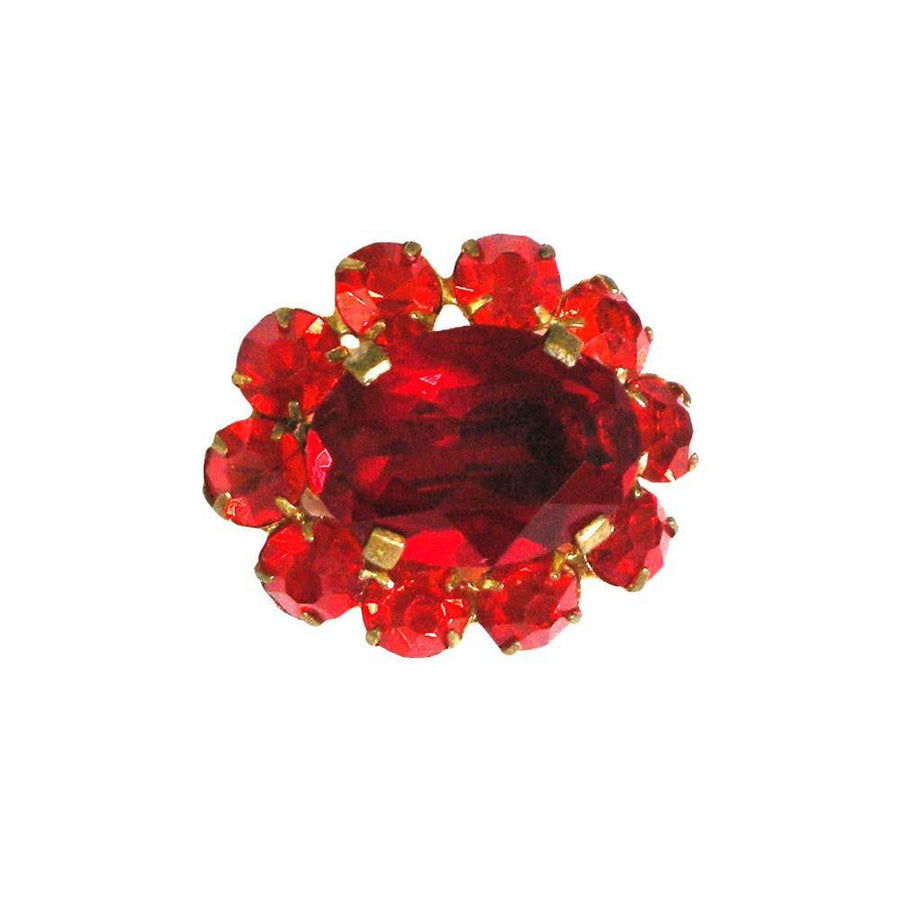 Antique Edwardian Red Glass Brooch