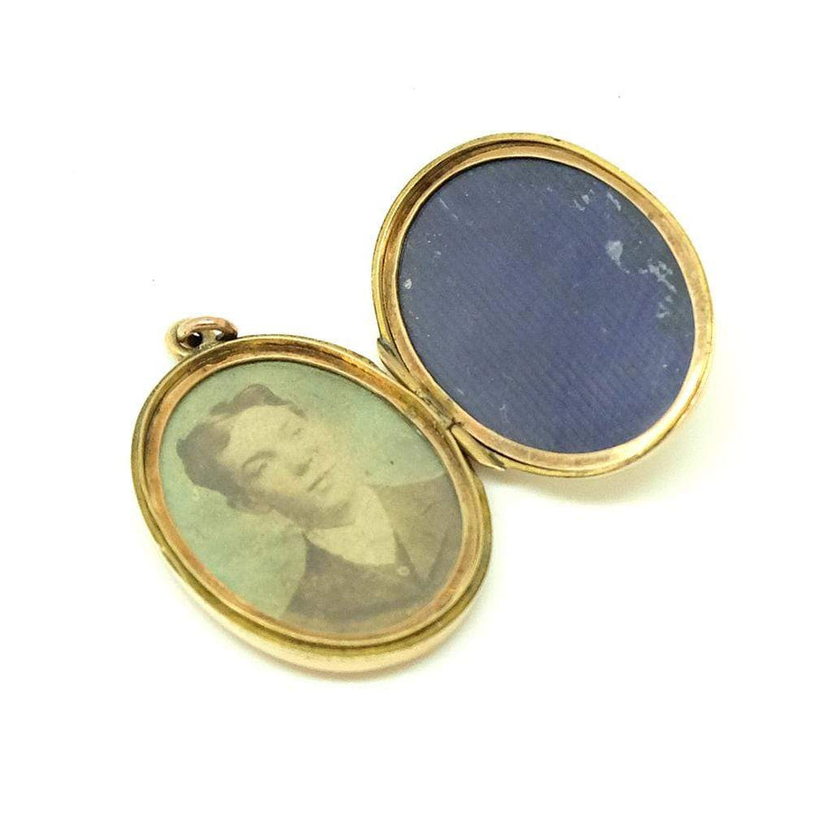 EDWARDIAN Necklace Antique Edwardian 1906 9ct Rose Gold Oval Locket Necklace