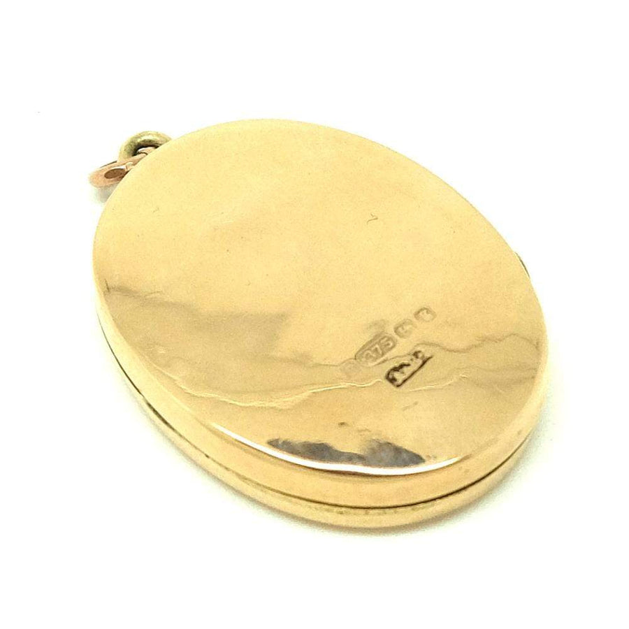 EDWARDIAN Necklace Antique Edwardian 1906 9ct Rose Gold Oval Locket Necklace