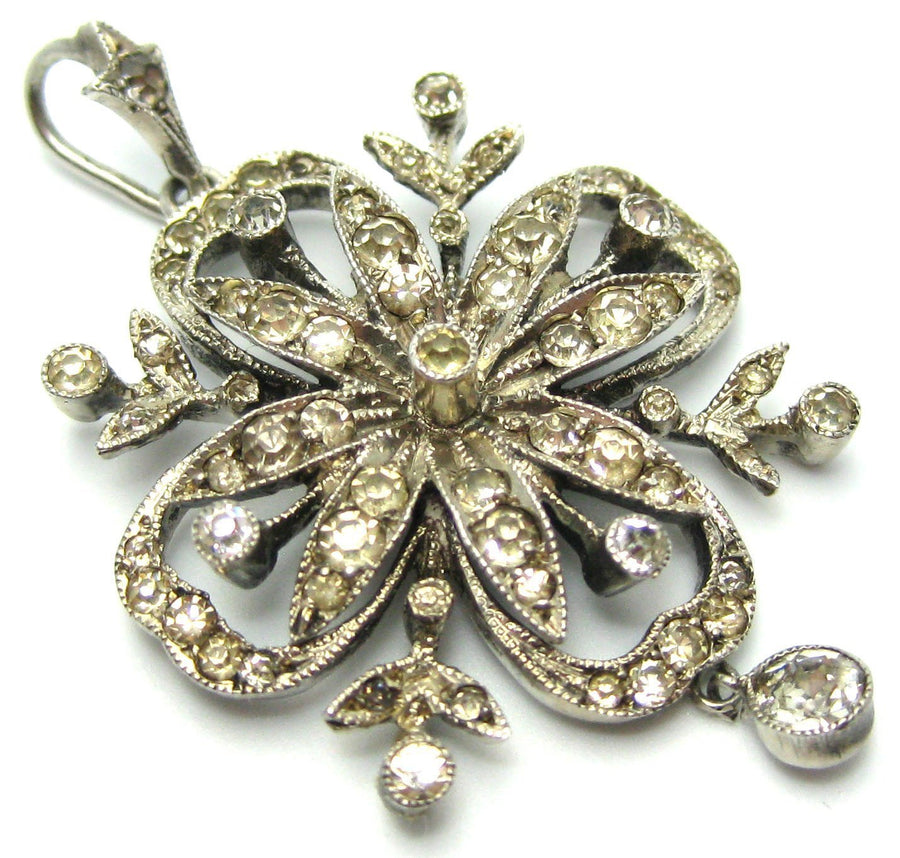 Antique Edwardian Sterling Silver Folding Button Hook Necklace