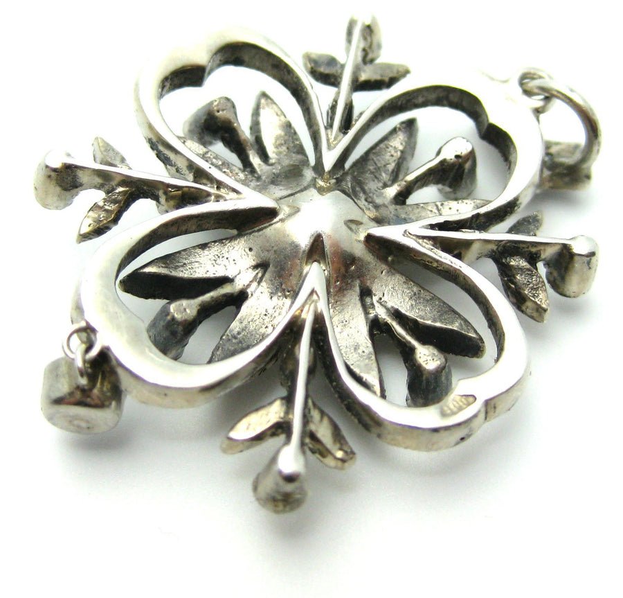 Antique Edwardian Sterling Silver Folding Button Hook Necklace