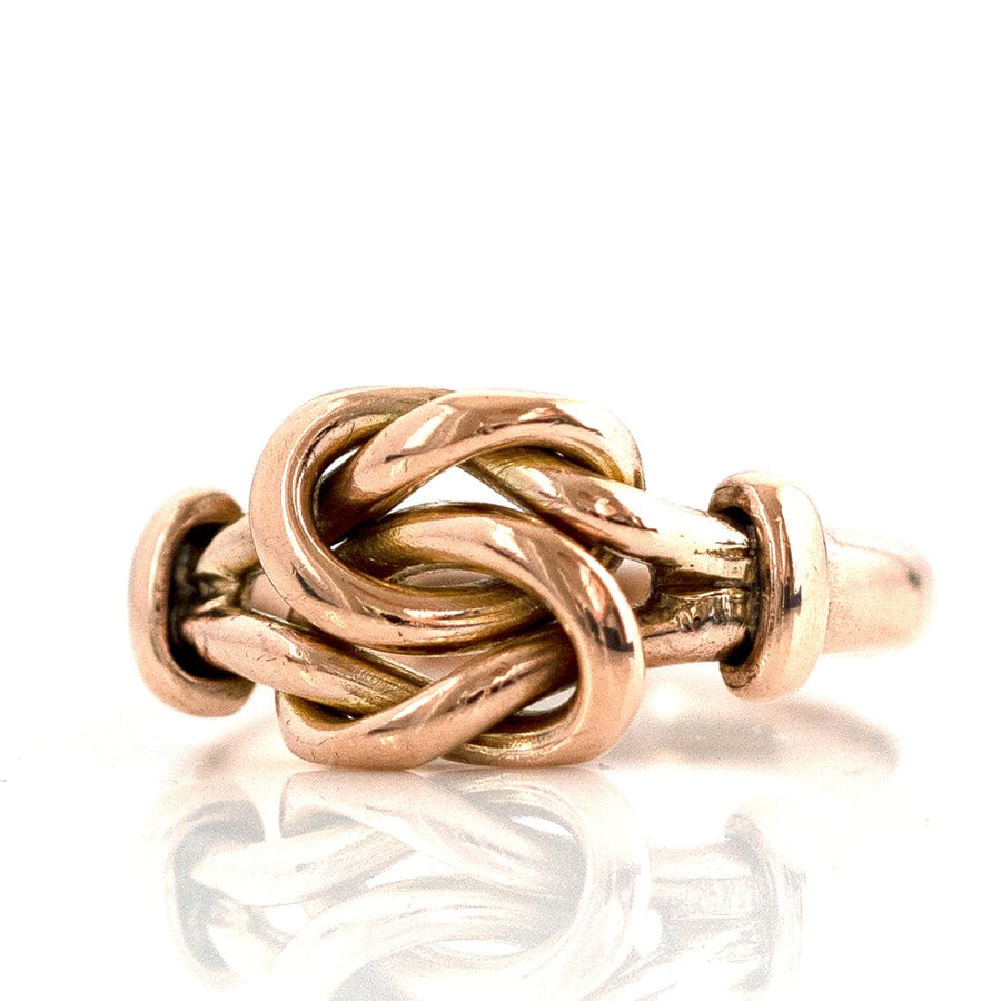 EDWARDIAN Ring Antique 1905 9ct Lover's Knot 9ct Rose Gold Ring Mayveda Jewellery