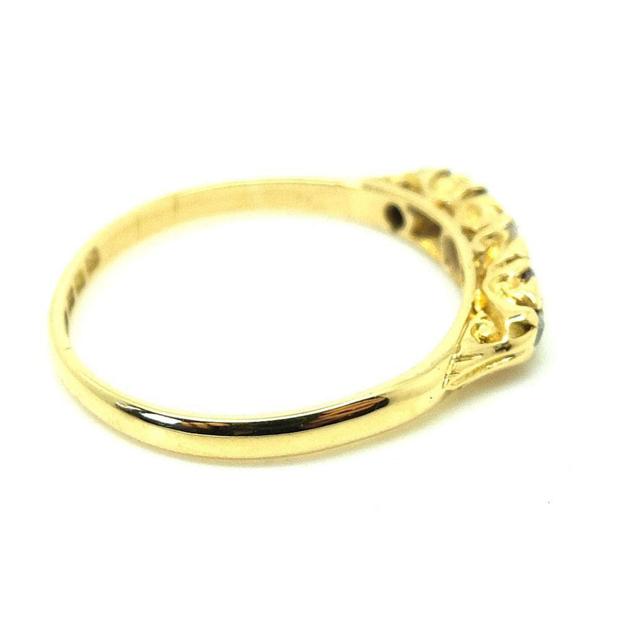 Antique 1919 Amethyst & Diamond 18ct Gold Gemstone Engagement Ring | P / 8