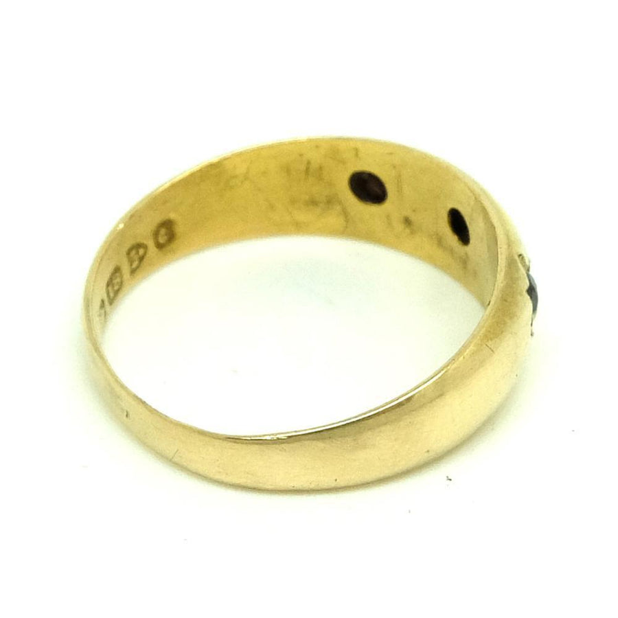 Antique Edwardian 1903 Diamond & Ruby 18ct Yellow Gold Ring