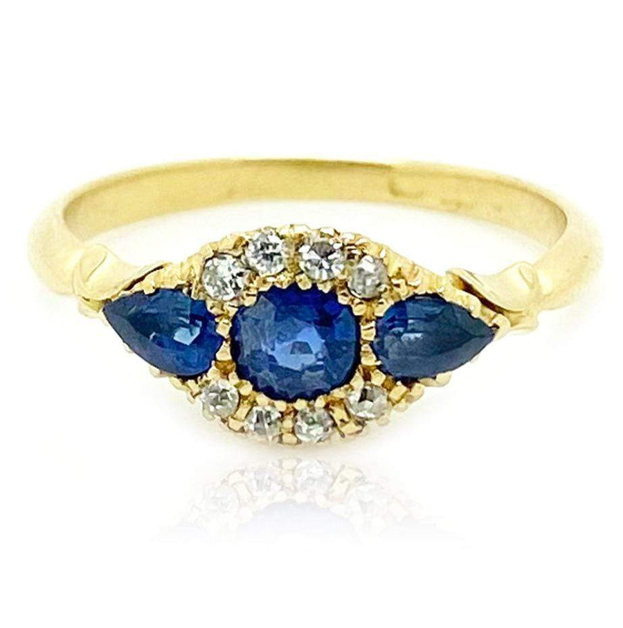 EDWARDIAN Ring Antique Edwardian Blue Sapphire Diamond Ring