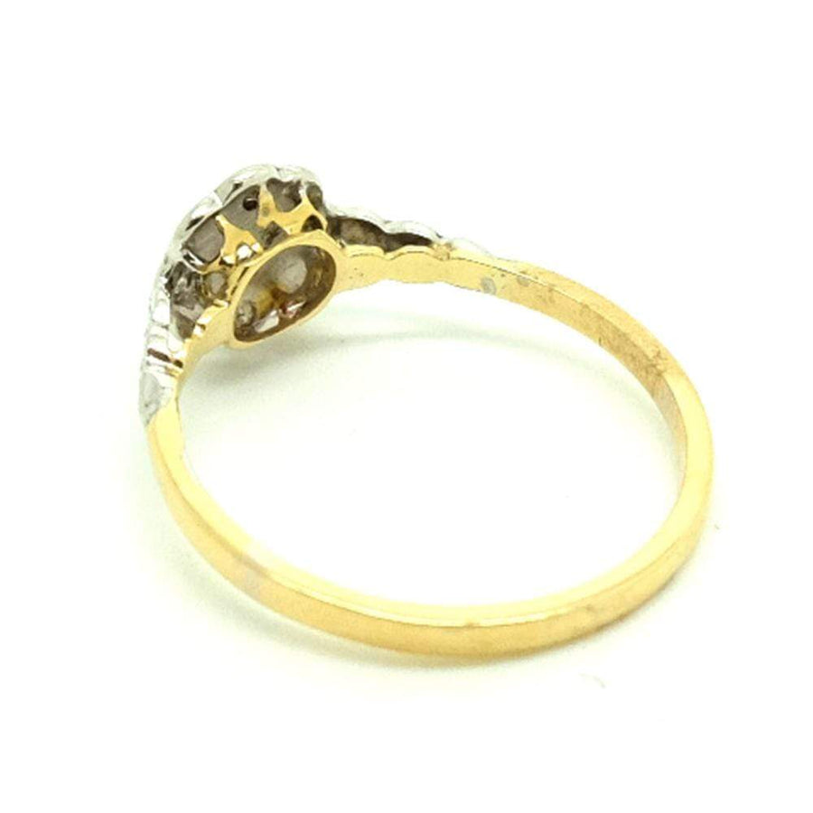 Antique Edwardian Diamond Daisy 18ct Gold Cluster Ring