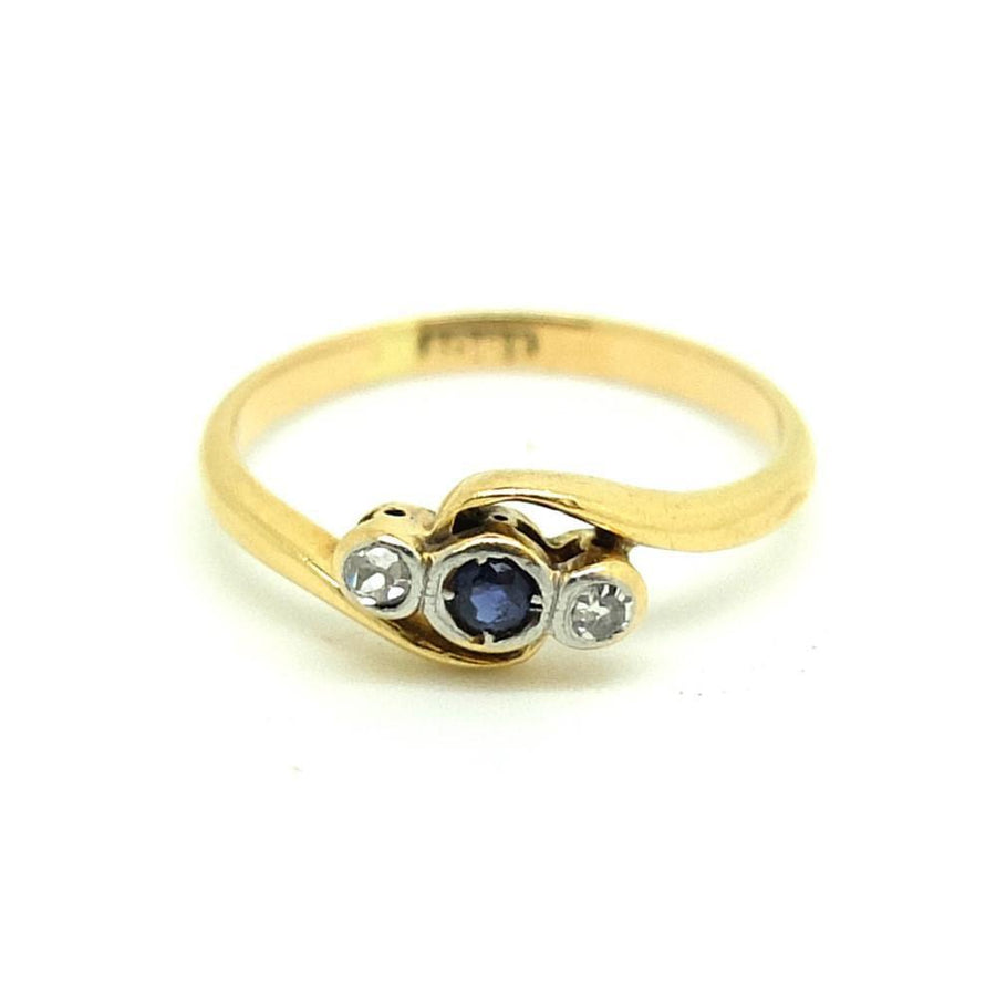 Antique Edwardian Diamond & Sapphire 18ct Gold Pink Ring