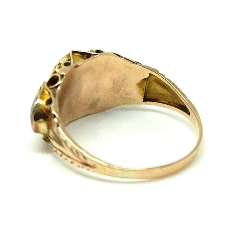 EDWARDIAN Ring Antique Edwardian Garnet 9ct Yellow Gold Ring