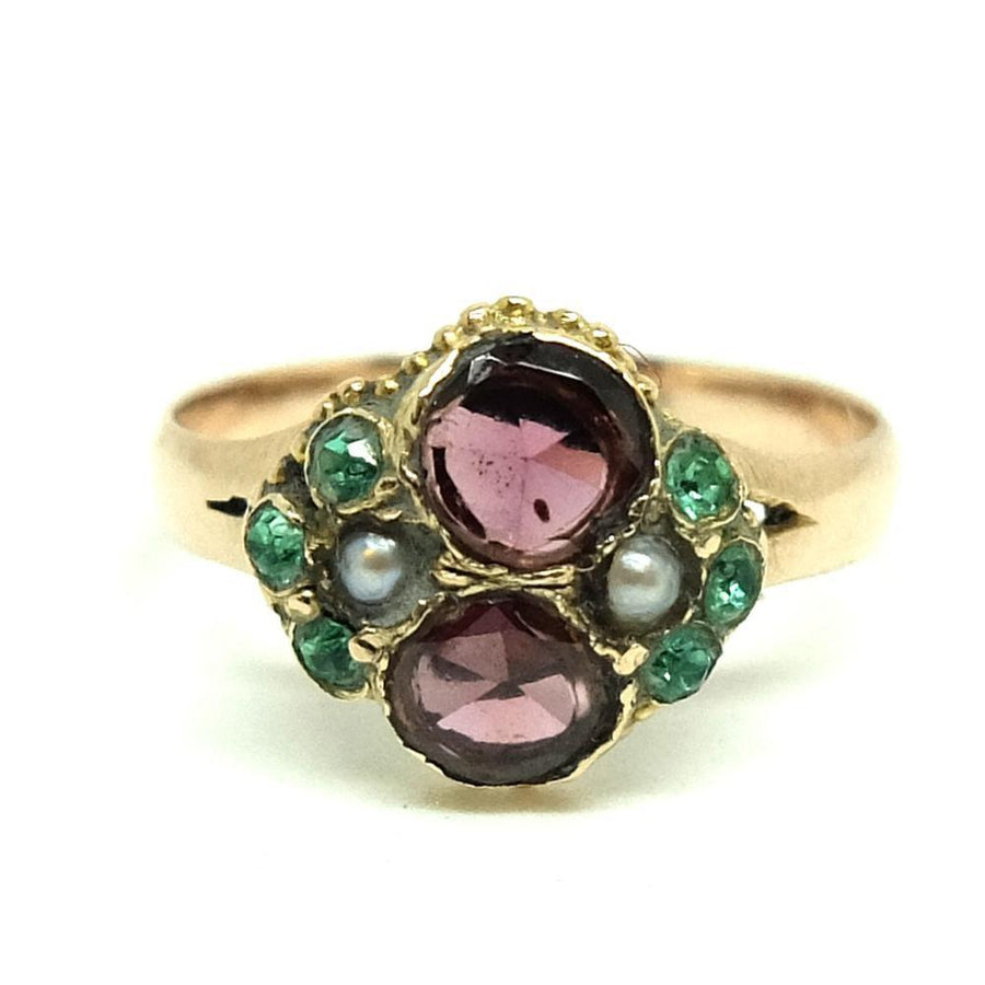 Antique Edwardian Pink Tourmaline 9ct Rose Gold Ring