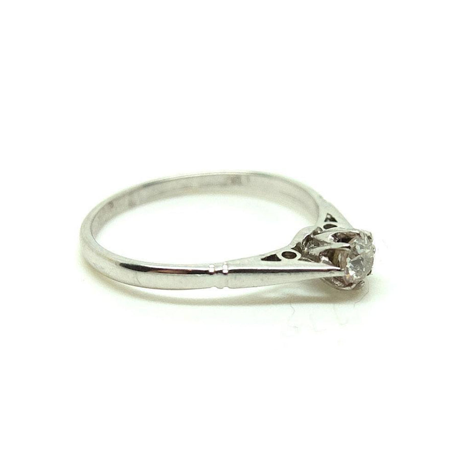 Antique Edwardian Solitaire 18ct White Gold Gemstone Engagement Ring