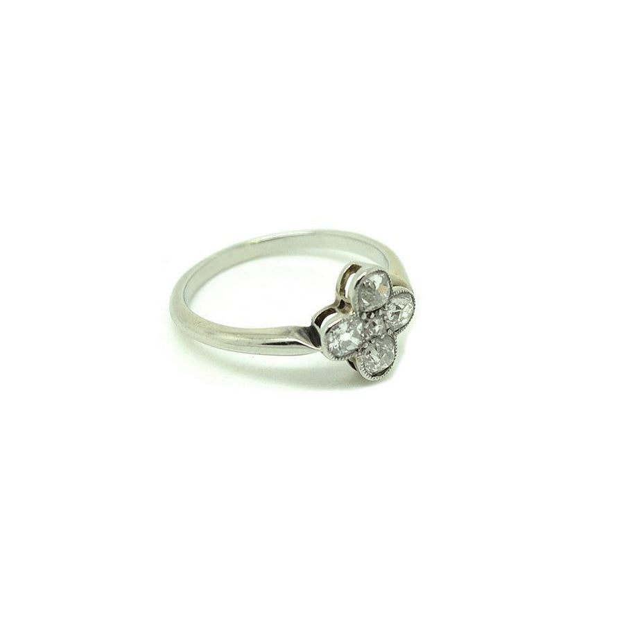 Antique Edwardian White Gold Diamond 0.41ct Engagement Ring | K / 5.5