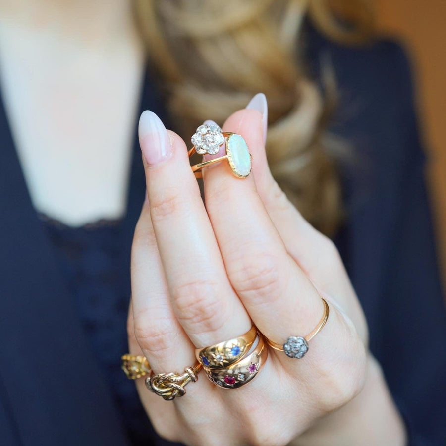 EDWARDIAN Rings Antique Edwardian Precious Opal 18ct Gold Ring Mayveda Jewellery