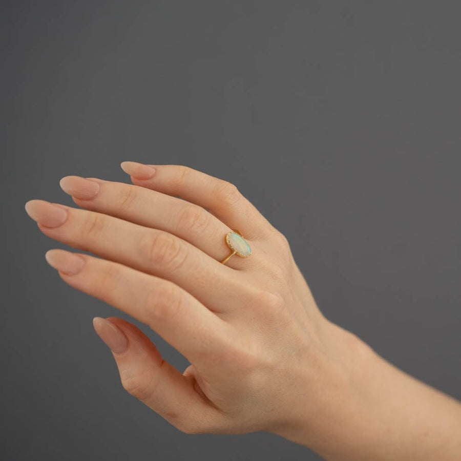 EDWARDIAN Rings Antique Edwardian Precious Opal 18ct Gold Ring Mayveda Jewellery