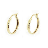 Faceted 9ct Gold Hoops Earrings
