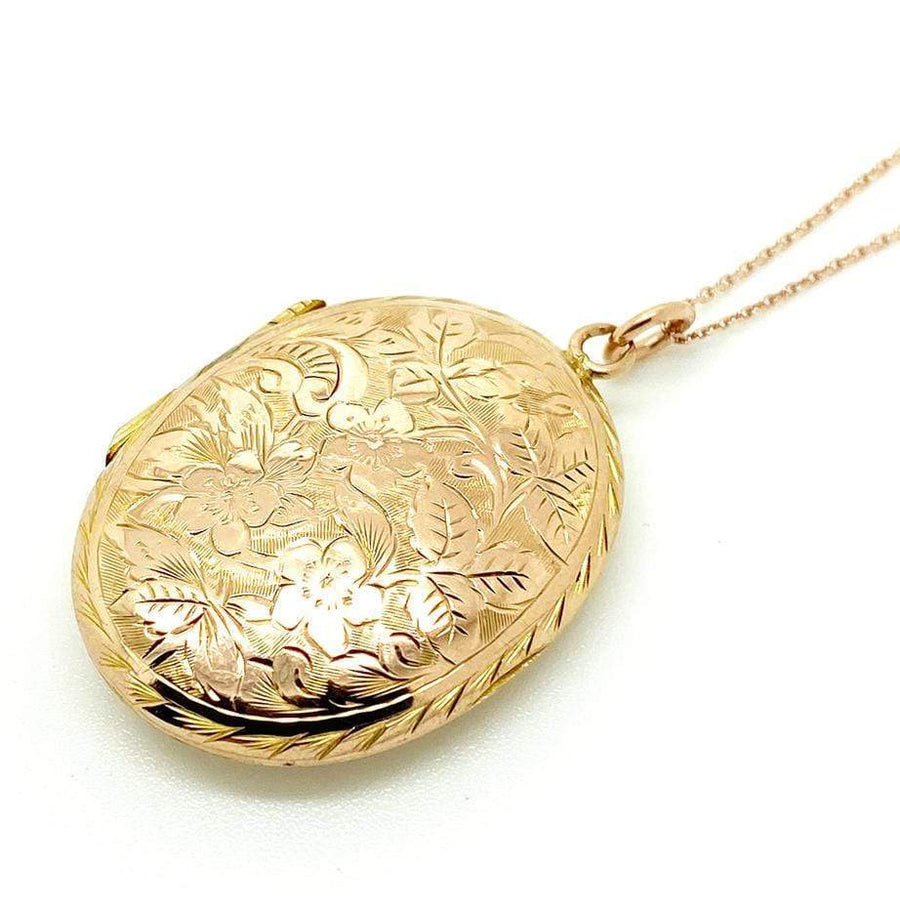 George V Necklaces Antique George V 1912 Oval 9ct Rose Gold Locket Necklace Mayveda Jewellery