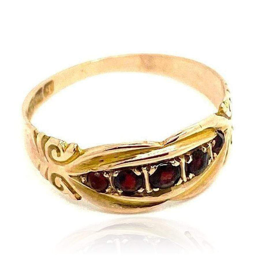 George V Ring Antique 1915 9ct Rose Gold Garnet Ring
