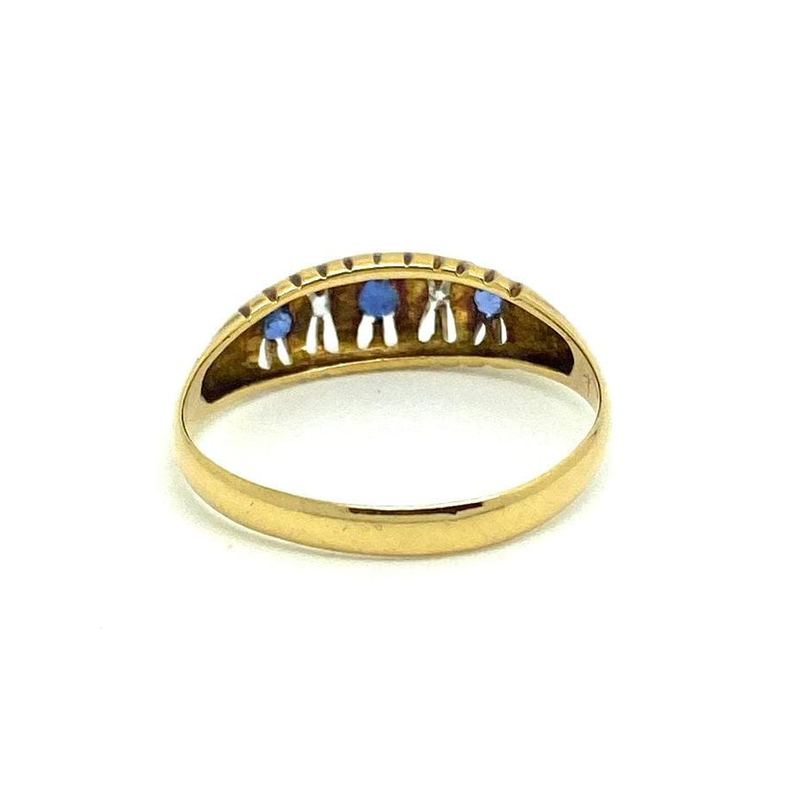 Antique 1915 Sapphire Diamond 18ct Gold Ring