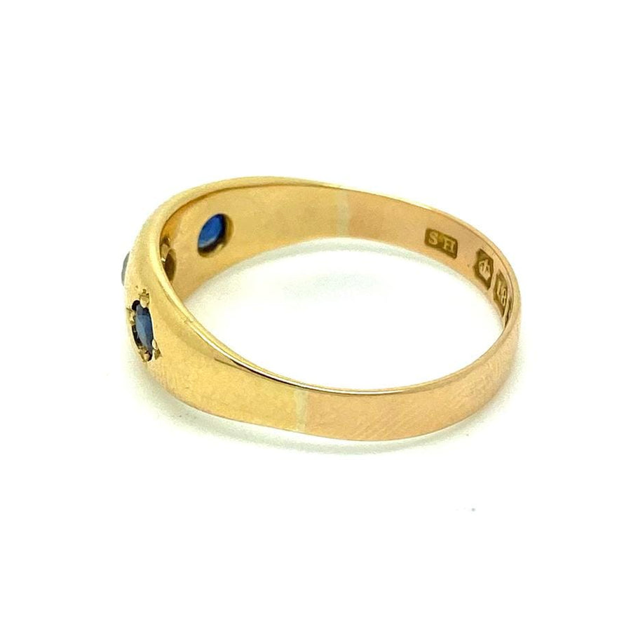 Antique 1918 Sapphire Diamond 18ct Gold Ring