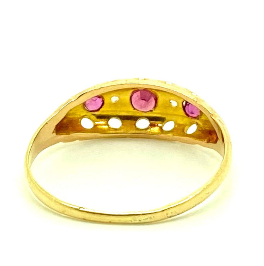 George V Rings Antique 1916 George V Ruby Diamond 18ct Gold Ring Mayveda Jewellery