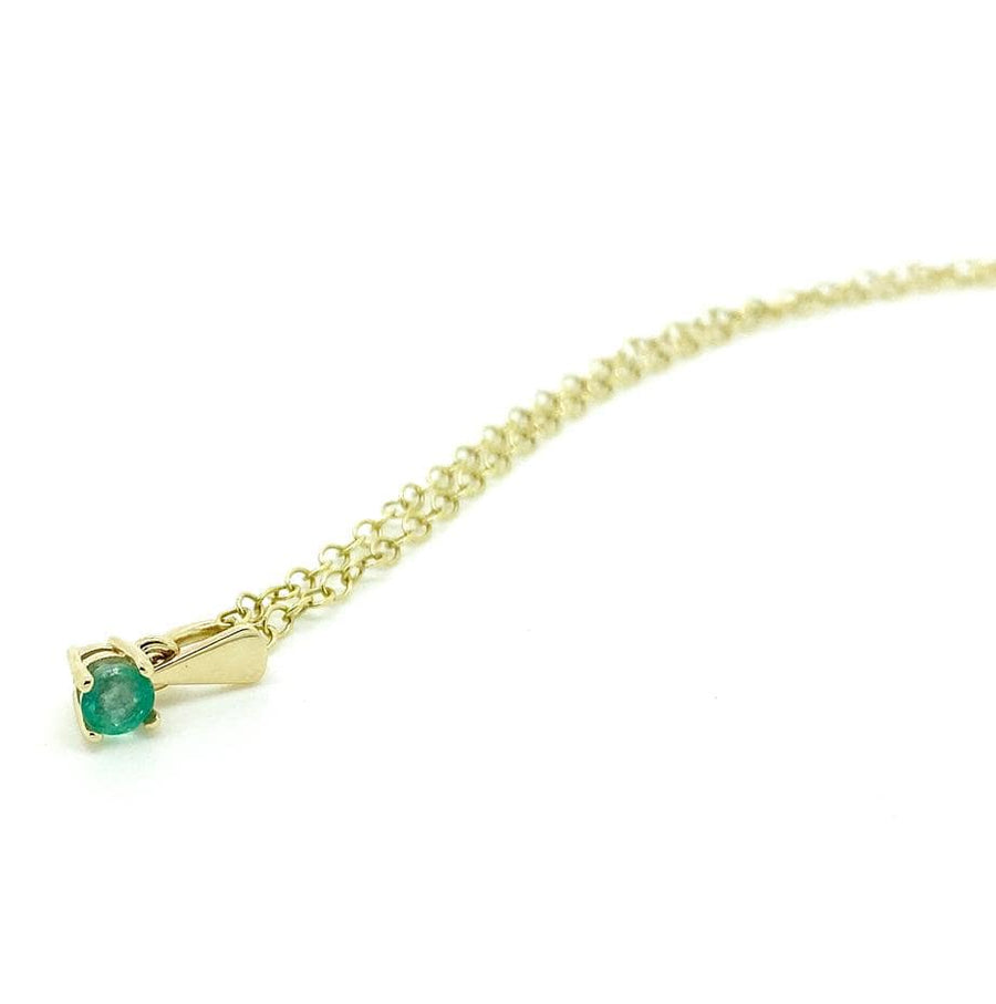 HANDMADE Necklace Handmade Emerald 9ct Gold Necklace