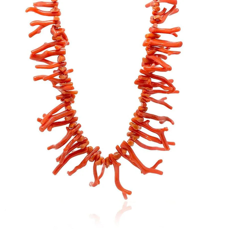 Beaded Precious Coral Necklace - Mayveda Jewelry