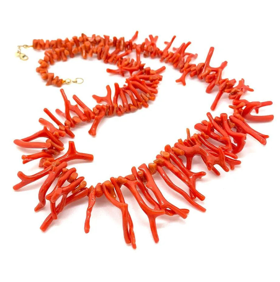 Beaded Precious Coral Necklace - Mayveda Jewelry